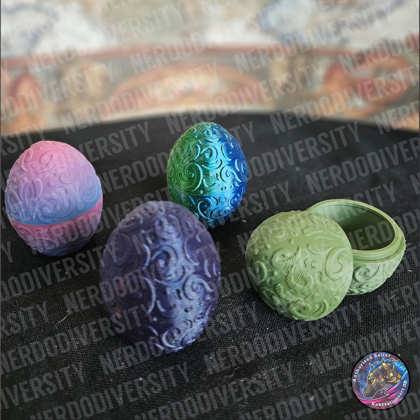 Dragon Egg Container - Small: Pastel Rainbow, Lagoon, Midnight, Green