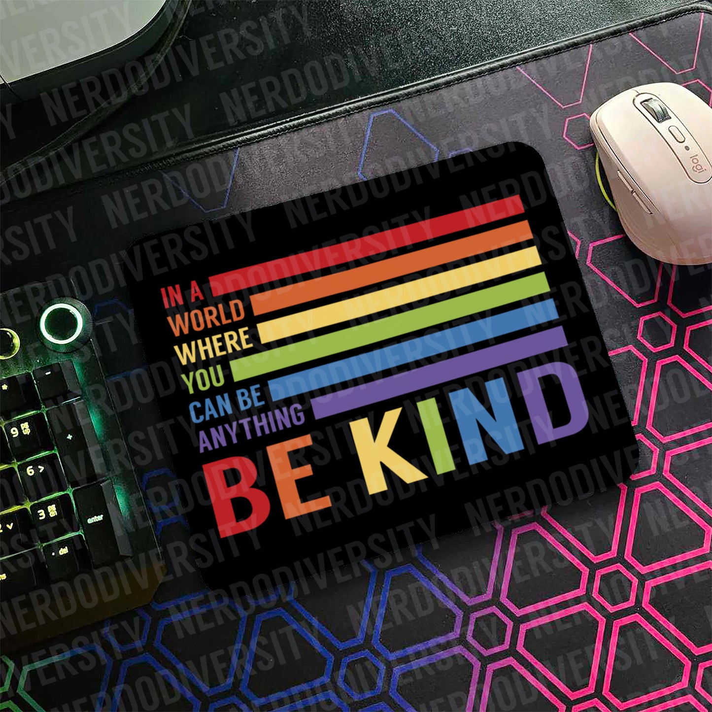 "Be Kind (Dark Mode)" Mouse Pad