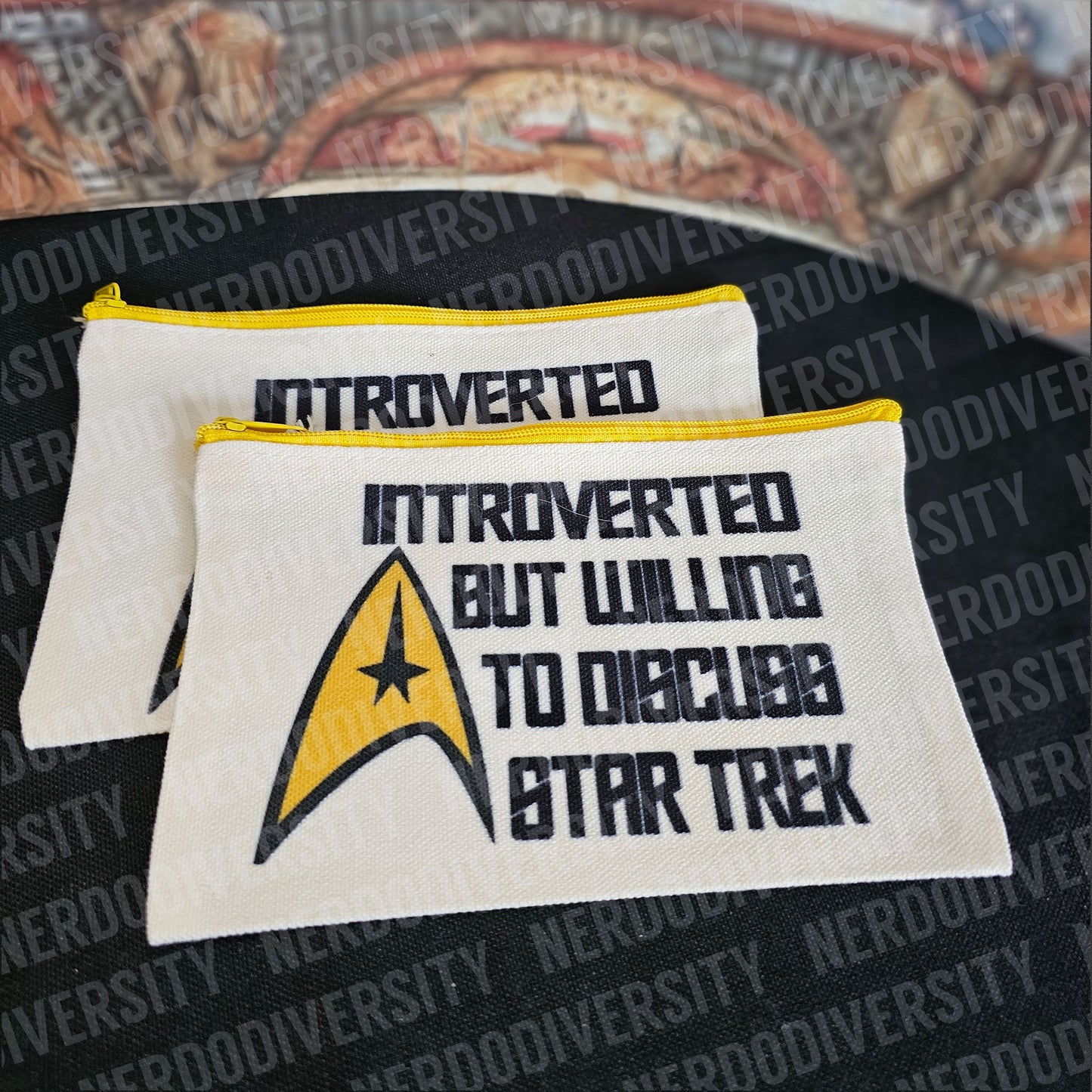 "Introverted But Willing to Discuss Star Trek" Zipper Pouch