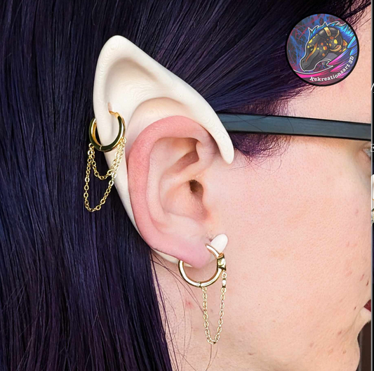 Elf/Fairy Ear Cuffs - Large, Pierced, Bone White